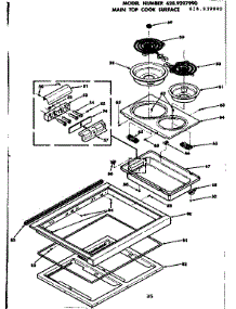 Main Top Cook Surface parts for Kenmore Range 628.9397990 (6289397990, 628 9397990) from AppliancePartsPros.com