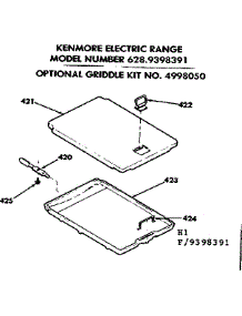 Optional Griddle Kit No. 4998050 parts for Kenmore Range 628.9398391 (6289398391, 628 9398391) from AppliancePartsPros.com