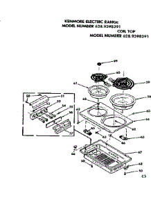 Coil Top parts for Kenmore Range 628.9398391 (6289398391, 628 9398391) from AppliancePartsPros.com