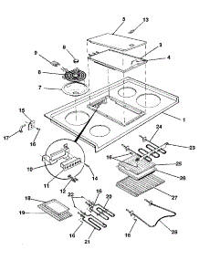 Main Top & Element parts for Kenmore Range 628.9468891 (6289468891, 628 9468891) from AppliancePartsPros.com
