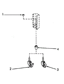Casters parts for Kenmore Washer 651.89918100 (65189918100, 651 89918100) from AppliancePartsPros.com