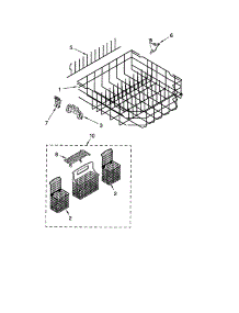 Lower Rack parts for Kenmore Dishwasher 665.110739130 (665110739130, 665 110739130) from AppliancePartsPros.com