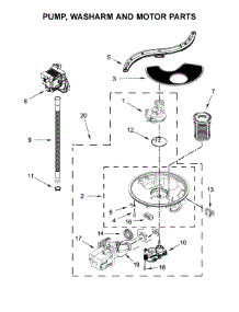 Pump, Washarm And Motor Parts parts for Kenmore Dishwasher 665.12413N413 (66512413N413, 665 12413N413) from AppliancePartsPros.com