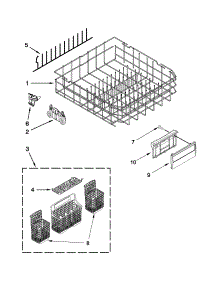 Lower Rack Parts parts for Kenmore Dishwasher 665.12763K310 (66512763K310, 665 12763K310) from AppliancePartsPros.com