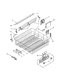 Upper Rack & Track parts for Kenmore Dishwasher 665.12763K313 (66512763K313, 665 12763K313) from AppliancePartsPros.com