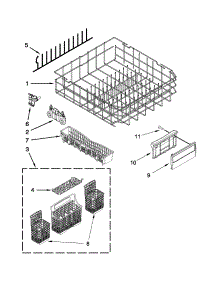 Lower Rack Parts parts for Kenmore Dishwasher 665.12776K310 (66512776K310, 665 12776K310) from AppliancePartsPros.com