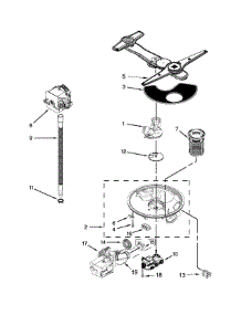 Pump And Motor Parts parts for Kenmore Dishwasher 665.12779K312 (66512779K312, 665 12779K312) from AppliancePartsPros.com