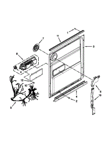 Inner Door Parts parts for Kenmore Dishwasher 665.12833K312 (66512833K312, 665 12833K312) from AppliancePartsPros.com
