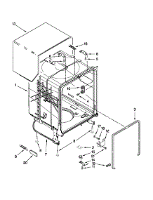 Tub And Frame Parts parts for Kenmore Dishwasher 665.13033K111 (66513033K111, 665 13033K111) from AppliancePartsPros.com