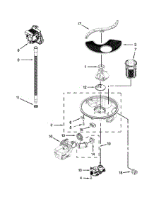 Pump And Motor Parts parts for Kenmore Dishwasher 665.13033K115 (66513033K115, 665 13033K115) from AppliancePartsPros.com