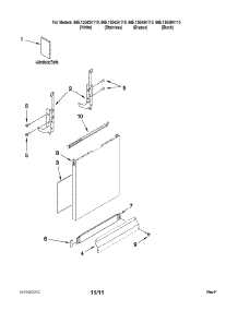 Door And Panel Parts parts for Kenmore Dishwasher 665.13049K110 (66513049K110, 665 13049K110) from AppliancePartsPros.com