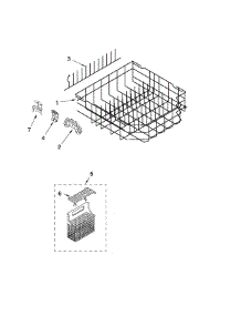Lower Rack Parts parts for Kenmore Dishwasher 665.13114K702 (66513114K702, 665 13114K702) from AppliancePartsPros.com