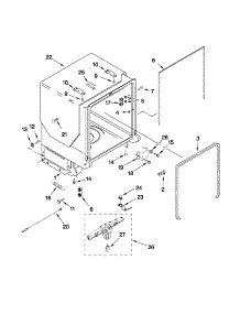 Tub And Frame Parts parts for Kenmore Dishwasher 665.13119K701 (66513119K701, 665 13119K701) from AppliancePartsPros.com