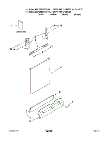 Door And Panel Parts parts for Kenmore Dishwasher 665.13122K703 (66513122K703, 665 13122K703) from AppliancePartsPros.com