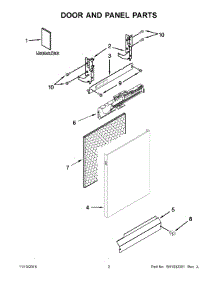 Door And Panel Parts parts for Kenmore Dishwasher 665.13229N413 (66513229N413, 665 13229N413) from AppliancePartsPros.com