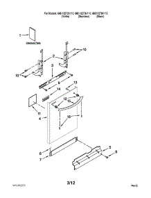 Door And Panel Parts parts for Kenmore Dishwasher 665.13272K110 (66513272K110, 665 13272K110) from AppliancePartsPros.com