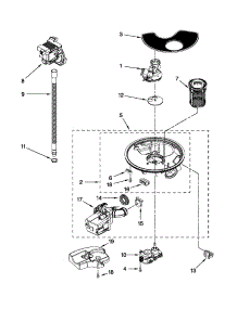 Pump And Motor Parts parts for Kenmore Dishwasher 665.13282K110 (66513282K110, 665 13282K110) from AppliancePartsPros.com