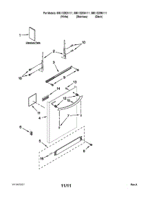 Door And Panel Parts parts for Kenmore Dishwasher 665.13282K111 (66513282K111, 665 13282K111) from AppliancePartsPros.com