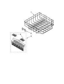 Lower Rack Parts parts for Kenmore Dishwasher 665.13362K111 (66513362K111, 665 13362K111) from AppliancePartsPros.com