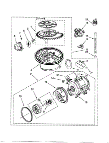 Pump And Motor parts for Kenmore Dishwasher 665.13432K701 (66513432K701, 665 13432K701) from AppliancePartsPros.com