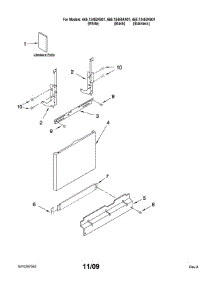 Door And Panel Parts parts for Kenmore Dishwasher 665.13459K901 (66513459K901, 665 13459K901) from AppliancePartsPros.com