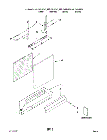Door And Panel Parts parts for Kenmore Dishwasher 665.13483K903 (66513483K903, 665 13483K903) from AppliancePartsPros.com