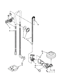 Fill, Drain And Overfill Parts parts for Kenmore Dishwasher 665.13742K604 (66513742K604, 665 13742K604) from AppliancePartsPros.com