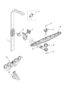 Upper Wash And Rinse Parts parts for Kenmore Dishwasher 665.13782K602 (66513782K602, 665 13782K602) from AppliancePartsPros.com