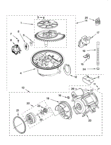 Pump And Motor Parts parts for Kenmore Dishwasher 665.13785K601 (66513785K601, 665 13785K601) from AppliancePartsPros.com