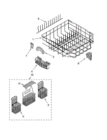 Lower Rack Parts, Optional Parts (Not Included) parts for Kenmore Dishwasher 665.13793K601 (66513793K601, 665 13793K601) from AppliancePartsPros.com