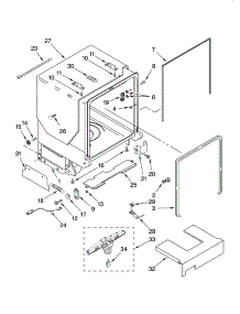 Tub And Frame Parts parts for Kenmore Dishwasher 665.13793K603 (66513793K603, 665 13793K603) from AppliancePartsPros.com