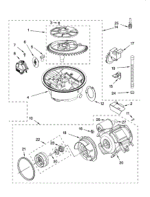 Pump And Motor Parts parts for Kenmore Dishwasher 665.13809K600 (66513809K600, 665 13809K600) from AppliancePartsPros.com