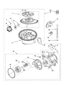 Pump And Motor Parts parts for Kenmore Dishwasher 665.13824K601 (66513824K601, 665 13824K601) from AppliancePartsPros.com