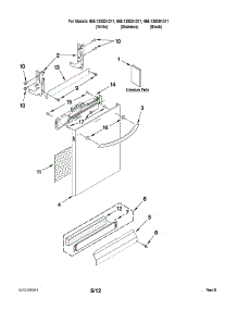 Door And Panel Parts parts for Kenmore Dishwasher 665.13933K011 (66513933K011, 665 13933K011) from AppliancePartsPros.com
