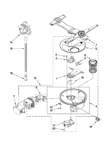 Pump, Washarm And Motor Parts parts for Kenmore Dishwasher 665.13949K017 (66513949K017, 665 13949K017) from AppliancePartsPros.com