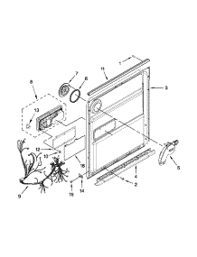 Inner Door Parts parts for Kenmore Dishwasher 665.13962K013 (66513962K013, 665 13962K013) from AppliancePartsPros.com