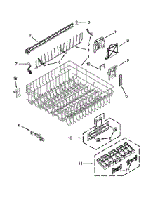 Upper Rack And Track Parts parts for Kenmore Dishwasher 665.13973K014 (66513973K014, 665 13973K014) from AppliancePartsPros.com