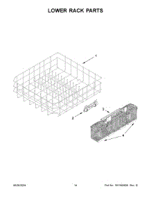 Lower Rack Parts parts for Kenmore Dishwasher 665.14149N120 (66514149N120, 665 14149N120) from AppliancePartsPros.com