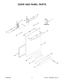 Door And Panel Parts parts for Kenmore Dishwasher 665.14172N120 (66514172N120, 665 14172N120) from AppliancePartsPros.com
