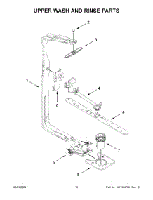 Upper Wash And Rinse Parts parts for Kenmore Dishwasher 665.14185N120 (66514185N120, 665 14185N120) from AppliancePartsPros.com