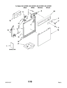 Frame And Console Parts parts for Kenmore Dishwasher 665.14213K901 (66514213K901, 665 14213K901) from AppliancePartsPros.com