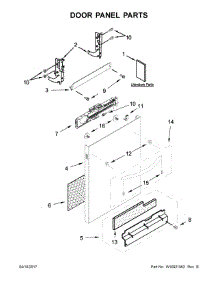 Door Panel Parts parts for Kenmore Dishwasher 665.14572N611 (66514572N611, 665 14572N611) from AppliancePartsPros.com