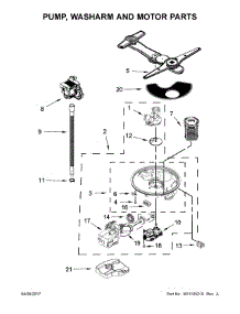 Pump, Washarm And Motor Parts parts for Kenmore Dishwasher 665.14749N513 (66514749N513, 665 14749N513) from AppliancePartsPros.com
