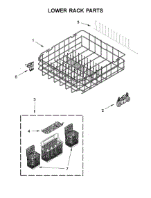 Lower Rack Parts parts for Kenmore Dishwasher 665.14752N512 (66514752N512, 665 14752N512) from AppliancePartsPros.com