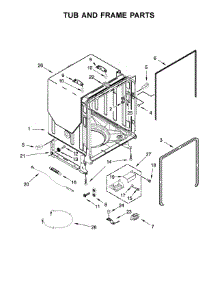 Tub And Frame Parts parts for Kenmore Dishwasher 665.14759N512 (66514759N512, 665 14759N512) from AppliancePartsPros.com