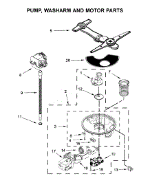 Pump, Washarm And Motor Parts parts for Kenmore Dishwasher 665.14793N511 (66514793N511, 665 14793N511) from AppliancePartsPros.com