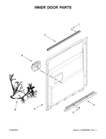 Inner Door Parts parts for Kenmore Dishwasher 665.14813N611 (66514813N611, 665 14813N611) from AppliancePartsPros.com