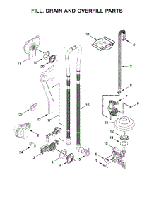 Fill, Drain And Overfill Parts parts for Kenmore Dishwasher 665.14819N612 (66514819N612, 665 14819N612) from AppliancePartsPros.com