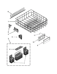 Lower Rack Parts parts for Kenmore Dishwasher 665.14833N510 (66514833N510, 665 14833N510) from AppliancePartsPros.com