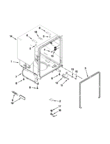 Tub And Frame Parts parts for Kenmore Dishwasher 665.15114K214 (66515114K214, 665 15114K214) from AppliancePartsPros.com